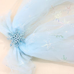 Snowflake Hair Bow Clips Sparkly Chiffon Barrettes Hair Accessories