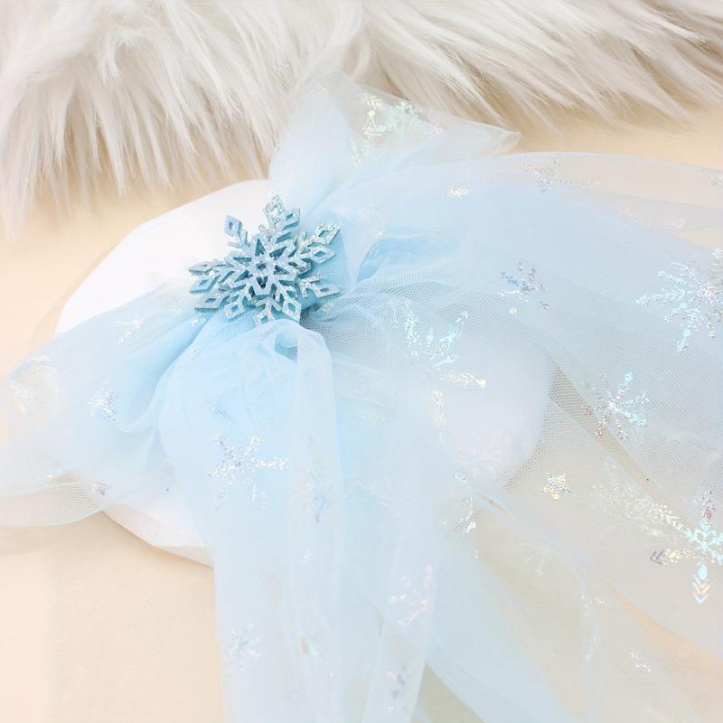 Snowflake Hair Bow Clips Sparkly Chiffon Barrettes Hair Accessories