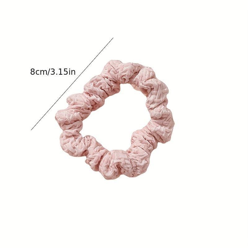 3pcs Crinkle Fabric Scrunchie Hair Tie High Elasticity Hair Rope