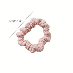 3pcs Crinkle Fabric Scrunchie Hair Tie High Elasticity Hair Rope