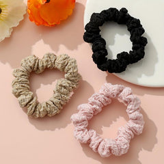 3pcs Crinkle Fabric Scrunchie Hair Tie High Elasticity Hair Rope
