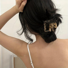 Leopard Pattern Hair Claw Ponytail Holder