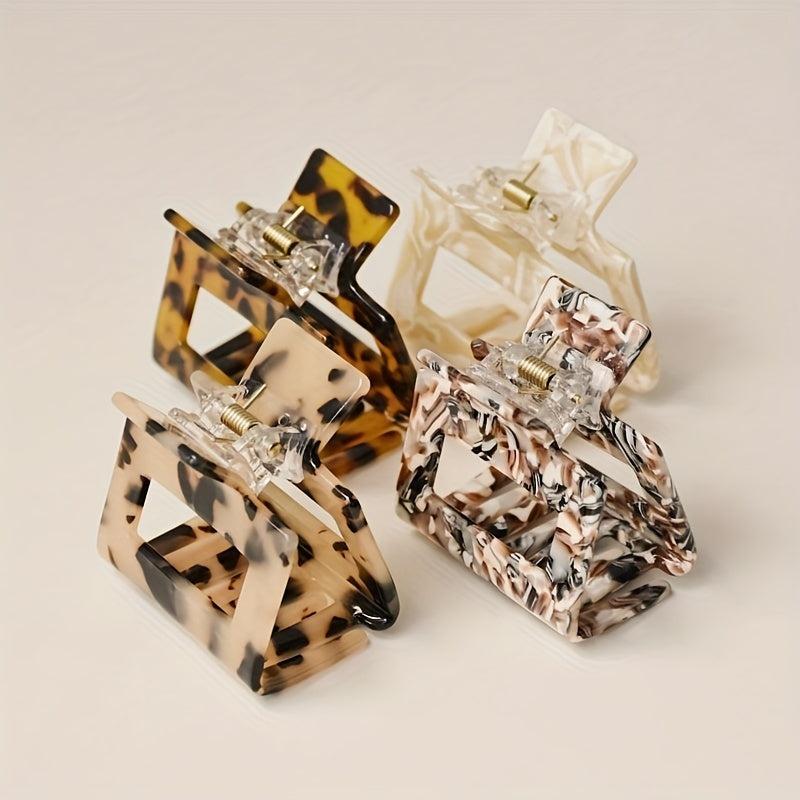Leopard Pattern Hair Claw Ponytail Holder
