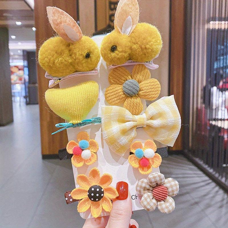 Baby Girls Plush Hair Clip Cartoon Animal Flower Snap Clip