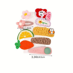 Baby Girls Plush Hair Clip Cartoon Animal Flower Snap Clip