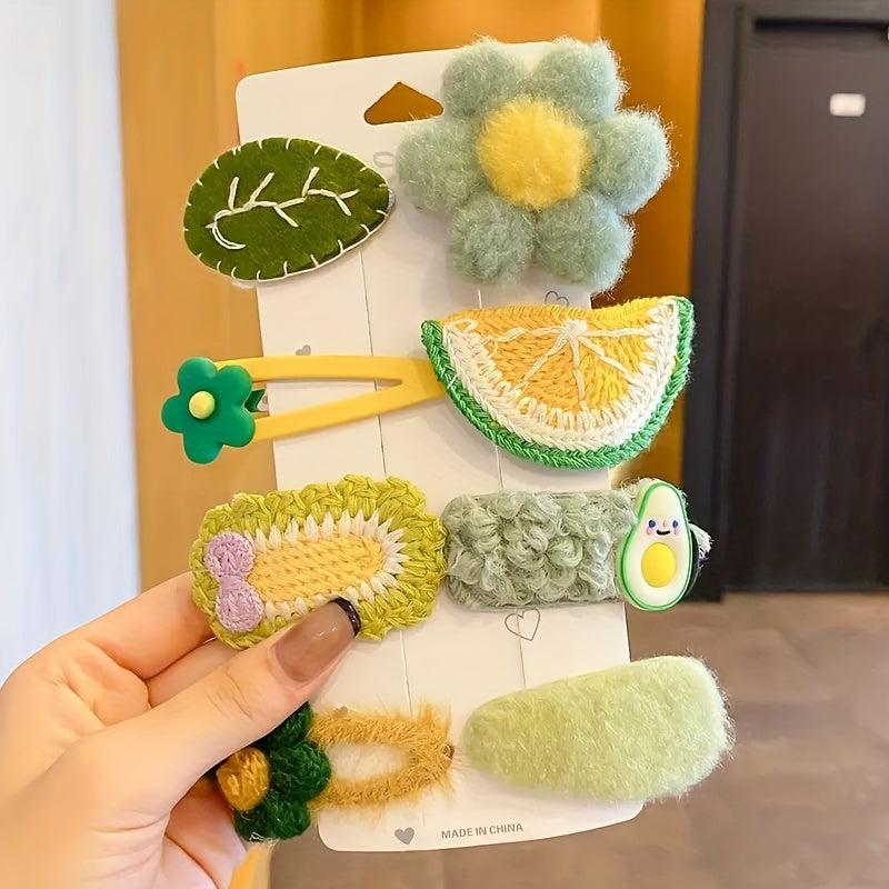 Baby Girls Plush Hair Clip Cartoon Animal Flower Snap Clip