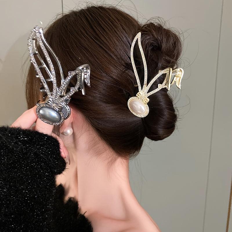 Women's Bunny Hair Claw Clips Strong Hold Grip Hair Jaw Clip For Thick Hair