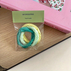 3pcs Candy Hair Tie Plaid Ponytail Holder