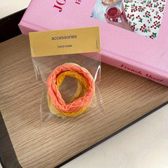 3pcs Candy Hair Tie Plaid Ponytail Holder