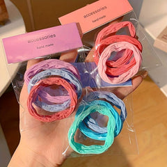 3pcs Candy Hair Tie Plaid Ponytail Holder