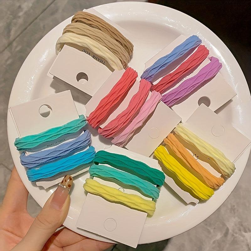 3pcs Candy Hair Tie Plaid Ponytail Holder