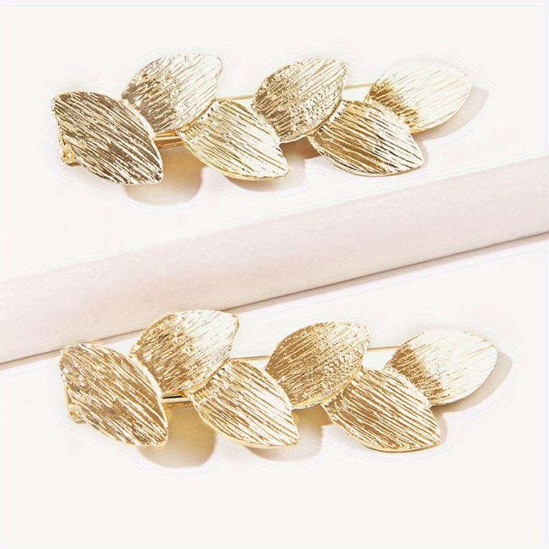 Alloy Leaves Hair Clip Sweet Duck Billed Clip