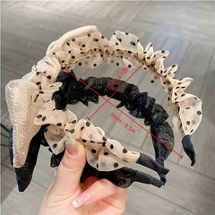 Polka Dot Hairband Women's Bow Hairband Wash Face Spa Head Hoop Hair Accessories