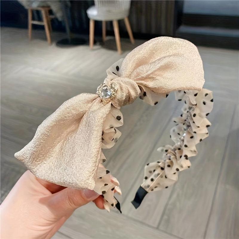 Polka Dot Hairband Women's Bow Hairband Wash Face Spa Head Hoop Hair Accessories