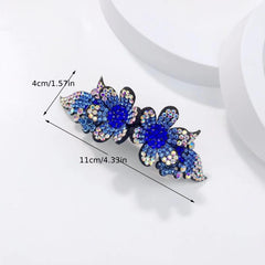 Rhinestone Flower Hair Clip French Barrette Hair Bun Maker Hair Decoration