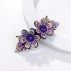 Rhinestone Flower Hair Clip French Barrette Hair Bun Maker Hair Decoration