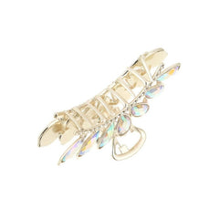 Rhinestone Hair Claw Clip Golden Strong Hold Grip Hair Jaw Clip