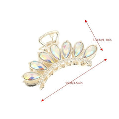 Rhinestone Hair Claw Clip Golden Strong Hold Grip Hair Jaw Clip