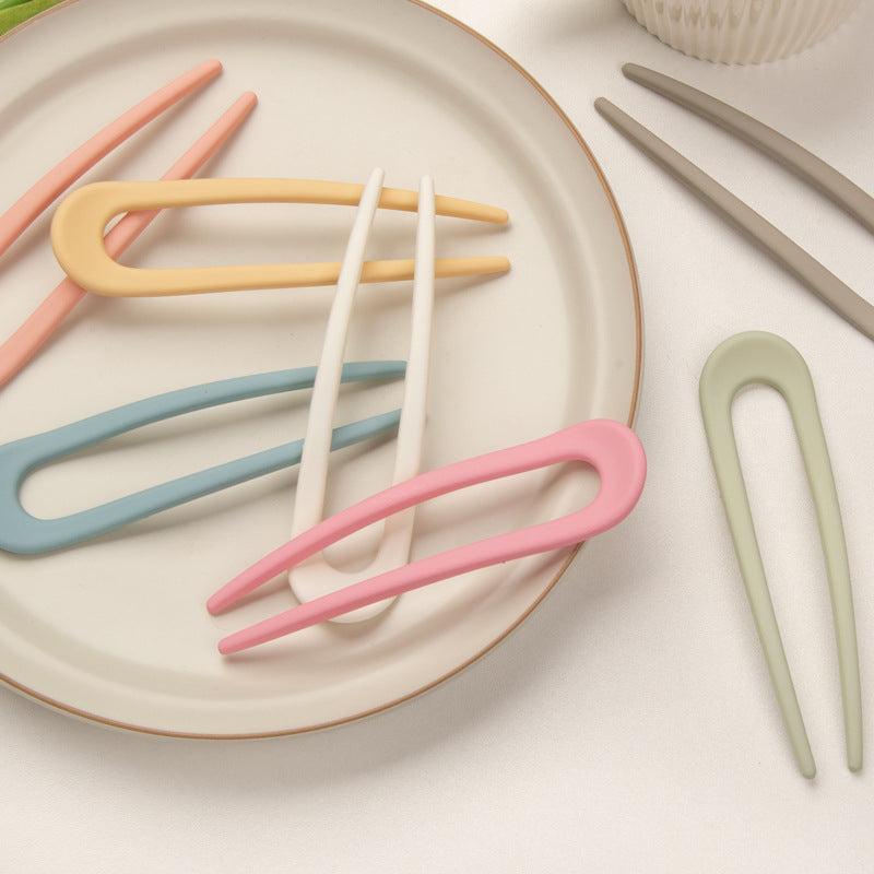 Solid Hairpin U Shaped Hair Pin Ponytail Holder Hair Accessories