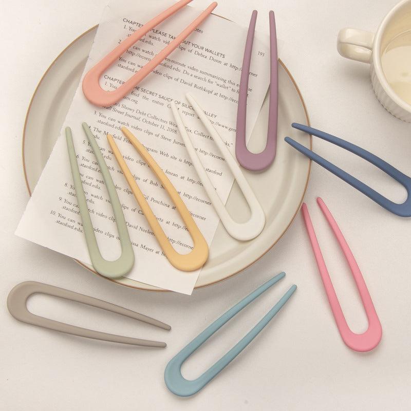 Solid Hairpin U Shaped Hair Pin Ponytail Holder Hair Accessories