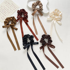 6pcs Ribbon Scarf Scrunchies Hair Tie Bow Knotted Hair Rope Silk Satin