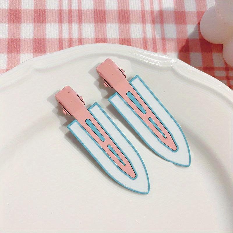 2pcs 3D Snap Clips Alloy Hair Clips for Women Girls