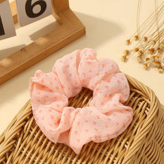 6pcs Mesh Polka Dot Hair Tie Sweet Scrunchie Ponytail Hair Rope