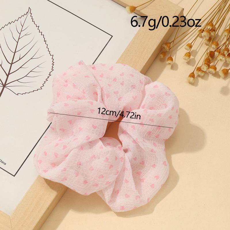 6pcs Mesh Polka Dot Hair Tie Sweet Scrunchie Ponytail Hair Rope