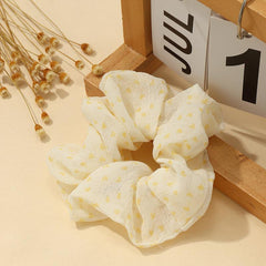 6pcs Mesh Polka Dot Hair Tie Sweet Scrunchie Ponytail Hair Rope