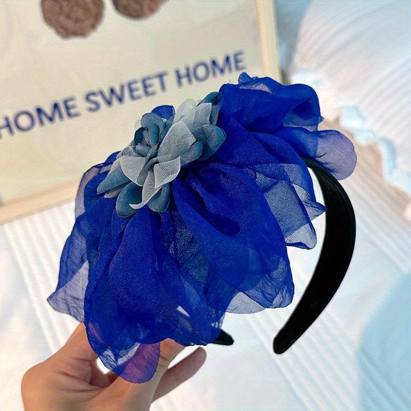 Fabric Mesh Flower Headband Female Hoop Hair Band Hair Accessories Women