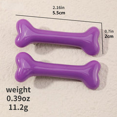 2pcs Bone Decor Hair Clip Minimalist Solid Duckbill Barrette Acrylic Headwear