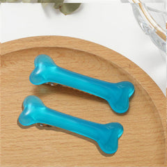 2pcs Bone Decor Hair Clip Minimalist Solid Duckbill Barrette Acrylic Headwear