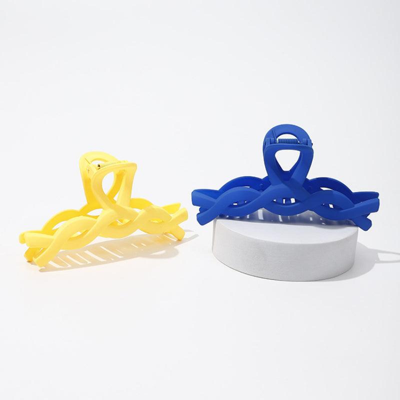Yellow Twist Hair Claw Clip for Thick Hair