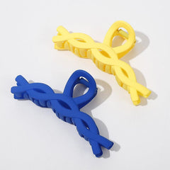 Yellow Twist Hair Claw Clip for Thick Hair