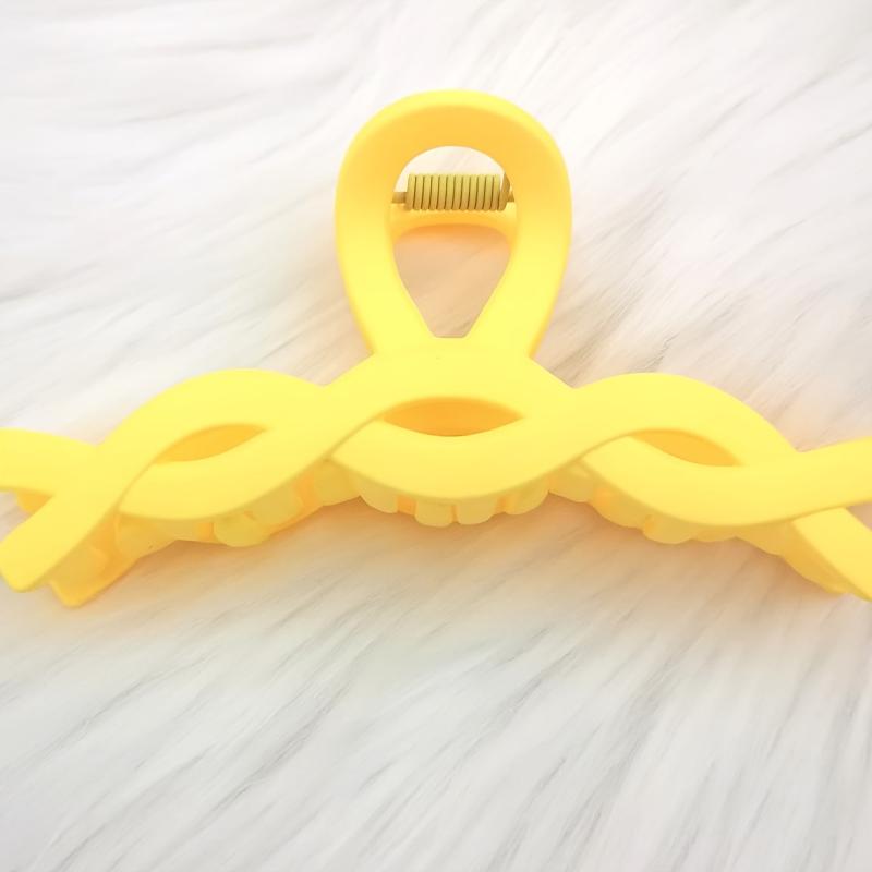 Yellow Twist Hair Claw Clip for Thick Hair