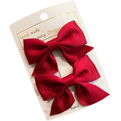 2pcs Bow Decor Hair Clip French Barrette Headwear
