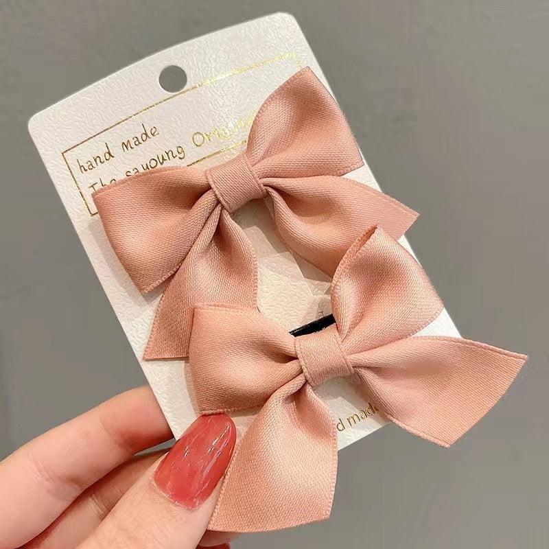 2pcs Bow Decor Hair Clip French Barrette Headwear