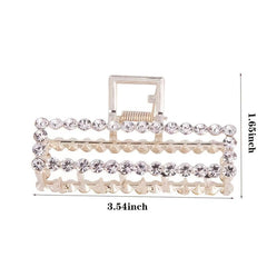Metal Faux Pearl Hair Clip Women Jumbo Jaw Clip