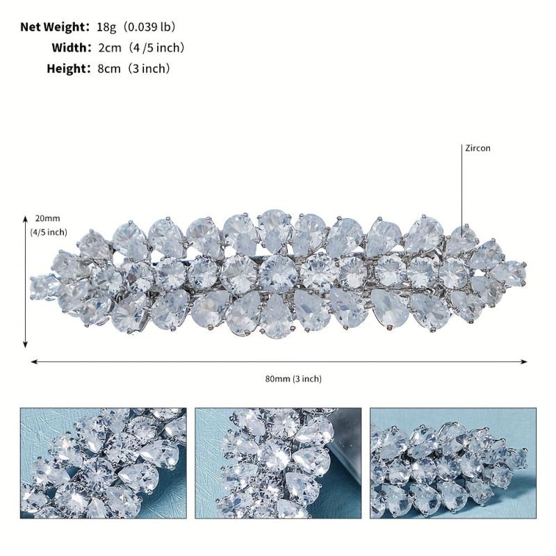 Rhinestone Hair Clip French Barrette Head Jewelry