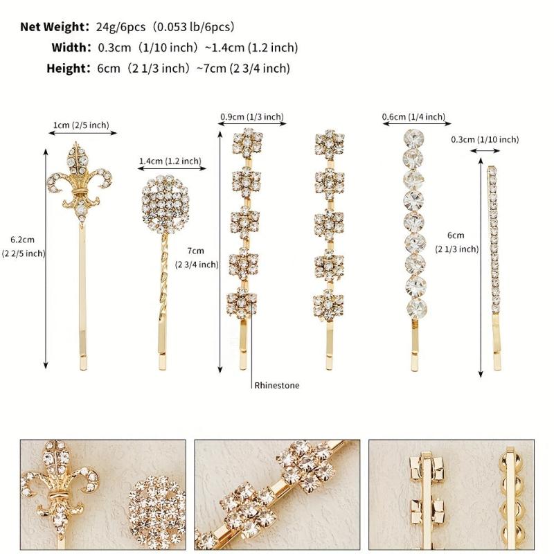 Rhinestone Bobby Pin Side Clip Bangs Clip Head Jewelry Set