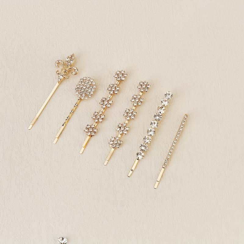 Rhinestone Bobby Pin Side Clip Bangs Clip Head Jewelry Set