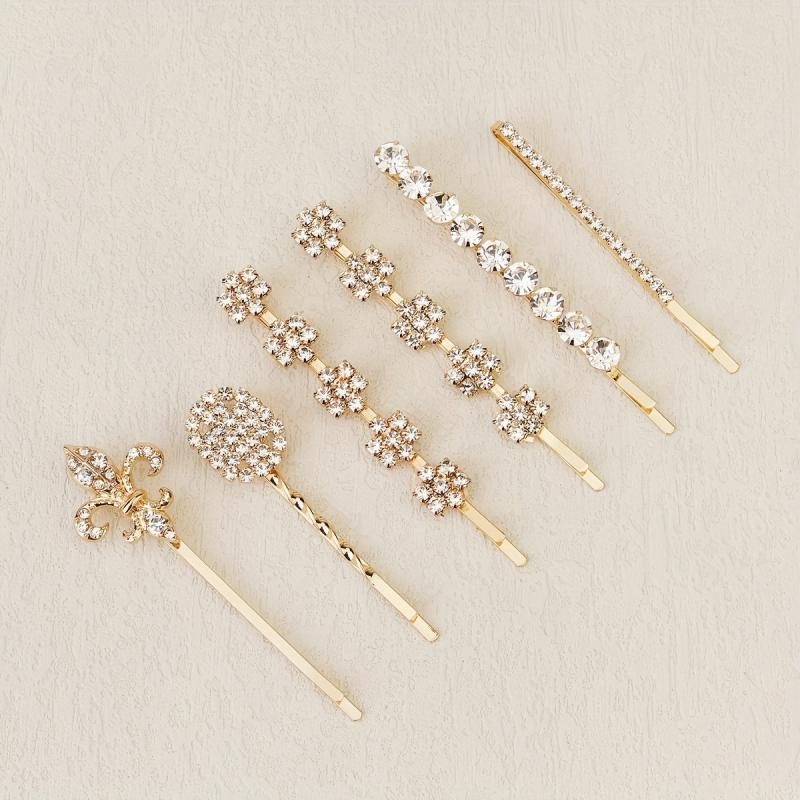 Rhinestone Bobby Pin Side Clip Bangs Clip Head Jewelry Set