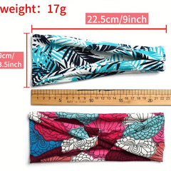 Floral Sports Sweatband Leopard Snake Headband