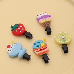 20pcs Baby Girls Hair Clip Cartoon Fruit Ice Cream Duck Billed Clip
