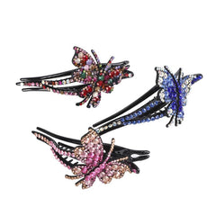 Rhinestone Butterfly Hair Claw Clip Crystal Hair Combs Female Accessories