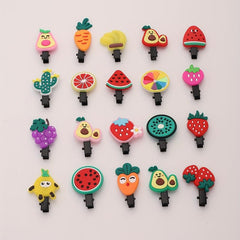 20pcs Baby Girls Fruit Hair Clip Strawberry Watermelon Duck Billed Clip