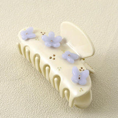 Acrylic Flower Rhinestone Hair Claw Large Shark Clip