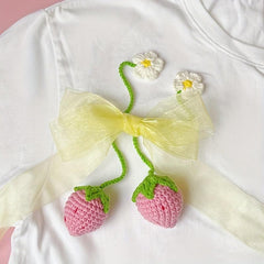 Crochet Strawberry Pendant Car Ornament Decoration