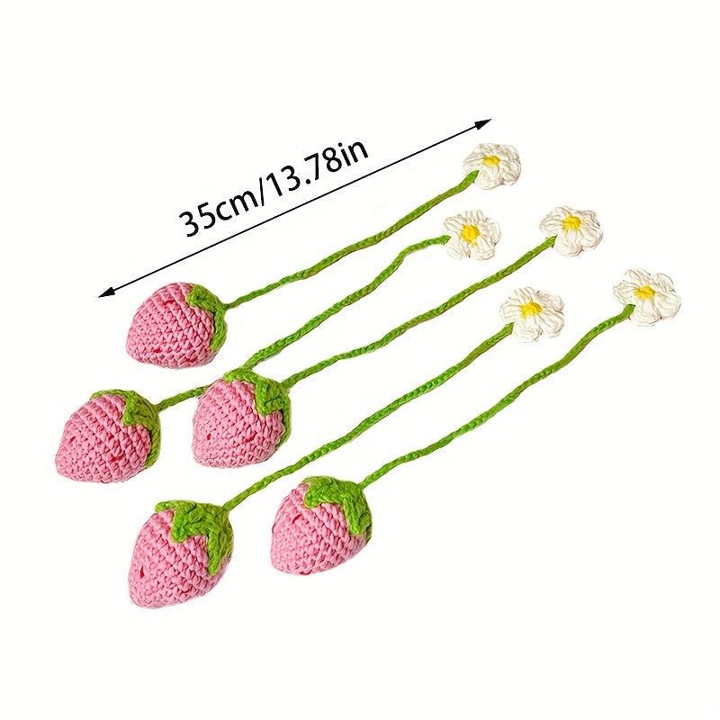 Crochet Strawberry Pendant Car Ornament Decoration