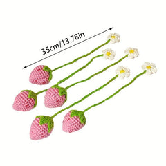 Crochet Strawberry Pendant Car Ornament Decoration